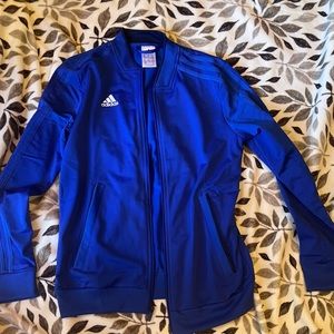 Royal blue small adidas sweater sports zipper